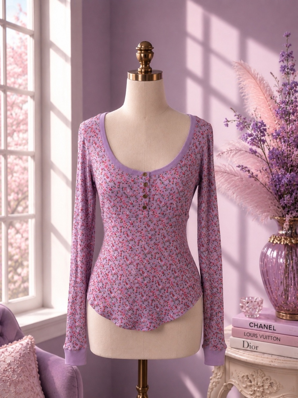 Vintage Y2K Betsey Johnson Floral thermal top
